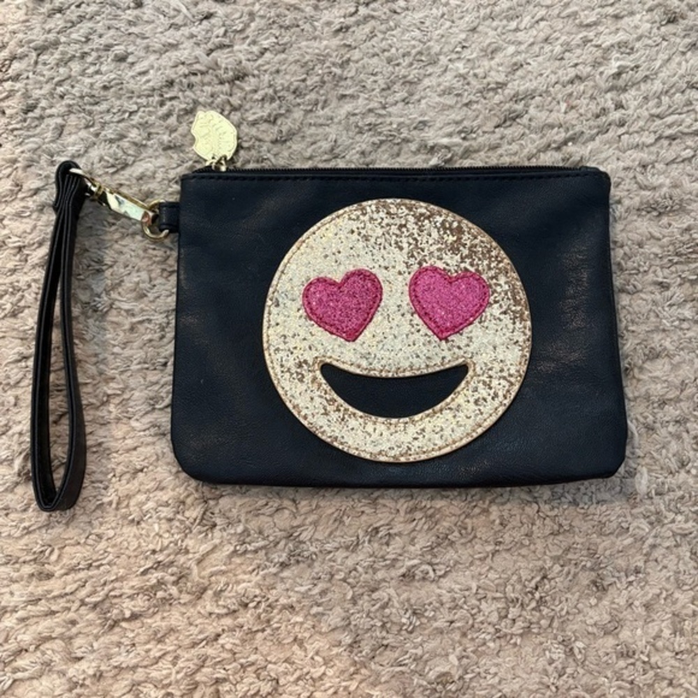 Betsy Johnson Love Emoji Wristlet Clutch
